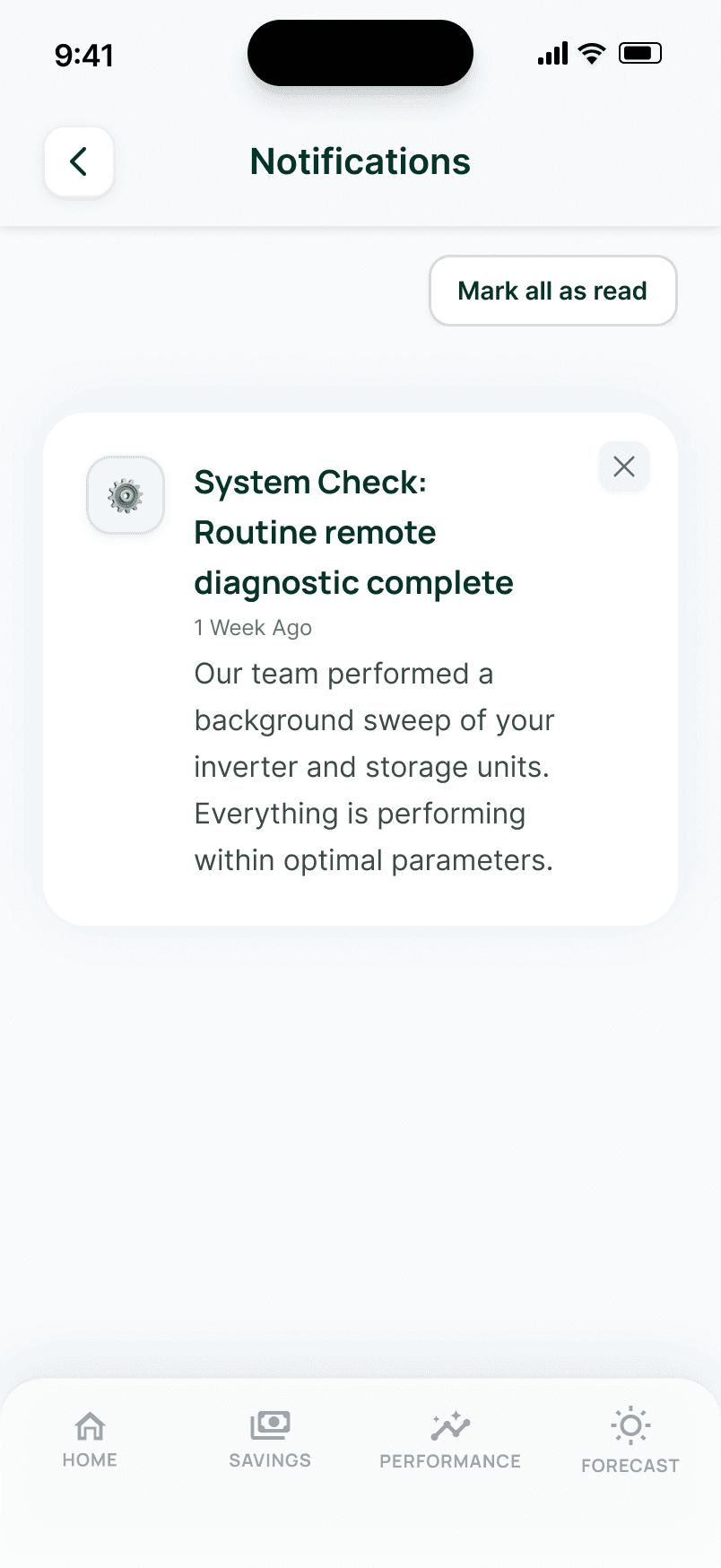 Notifications — 1 item