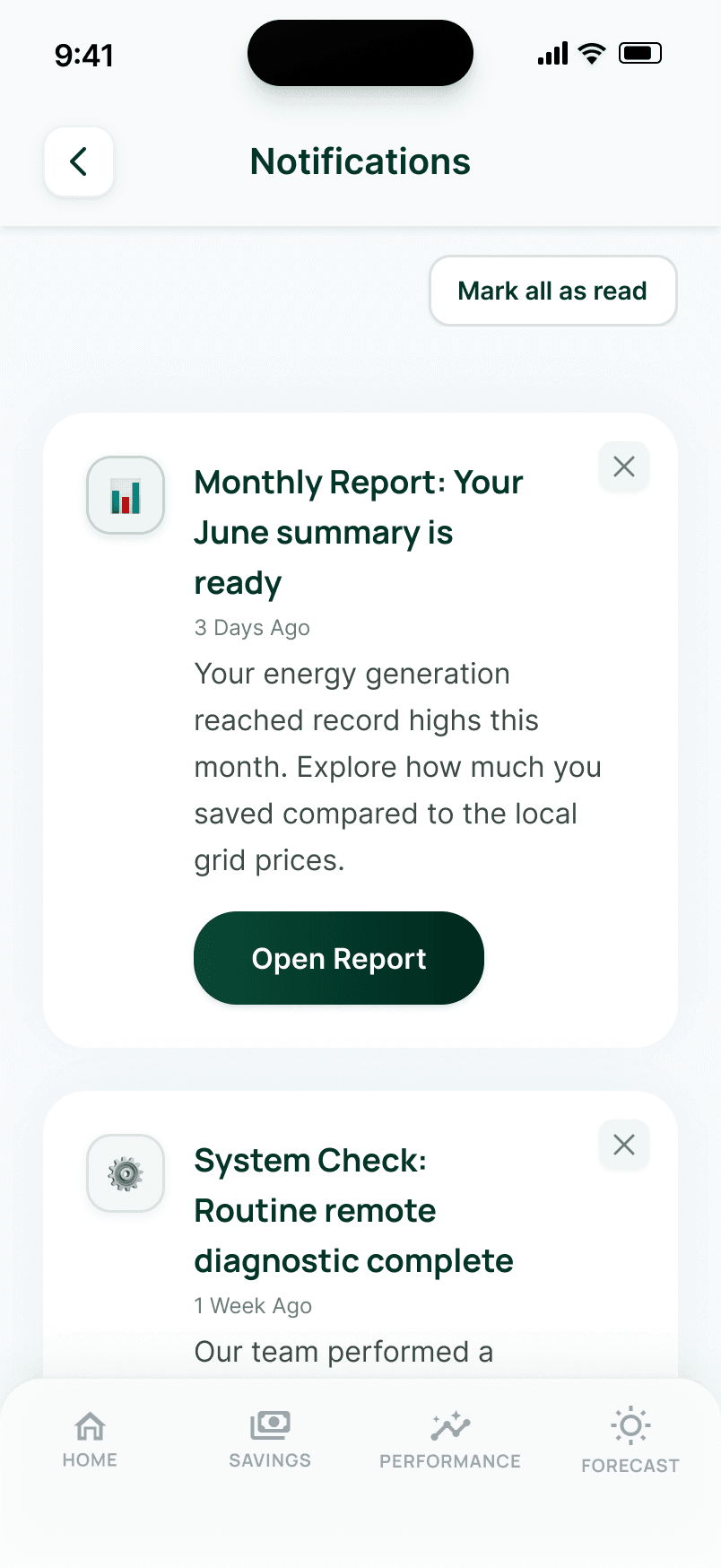 Notifications — 2 items