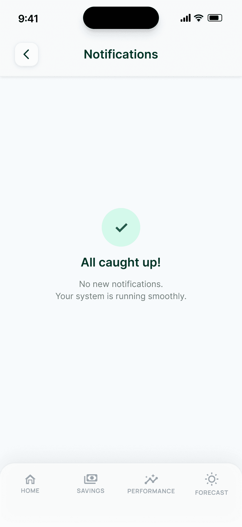 Notifications — All caught up!
